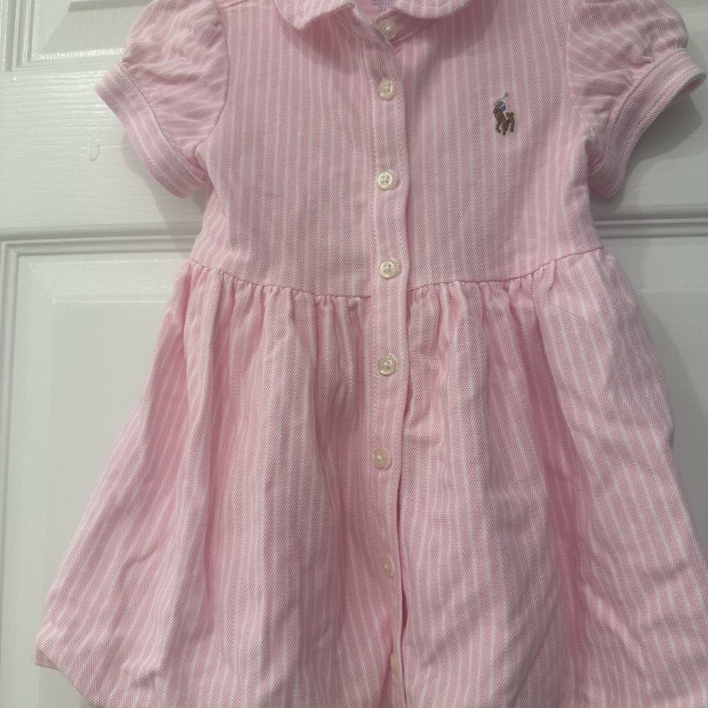 Ralph Lauren Pink Striped Kids Casual Dress
